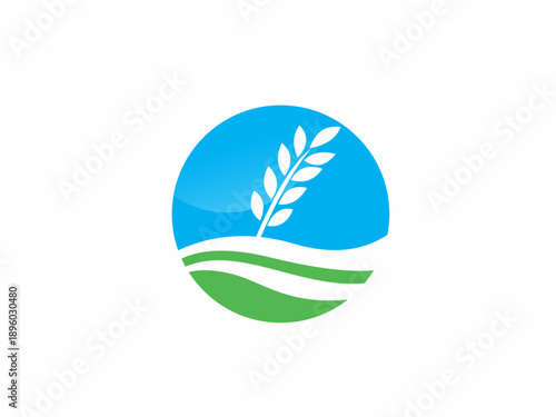 Agricultural Fields with Wheat Logo