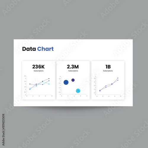 Data Chart Slide Presentation Template with Modern Business Analytics Design