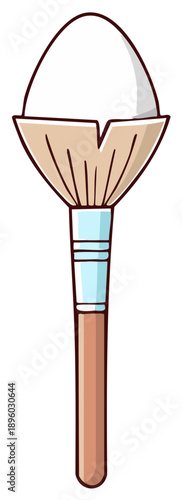 Cosmetic Brush Tool for Applying Powder, Makeup Accessories, Vector Art