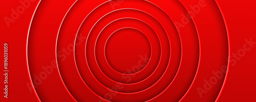 Red concentric circular paper layers background
