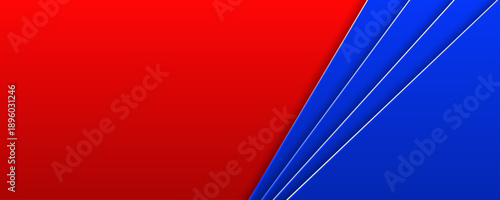 Diagonal red and blue layered geometric background