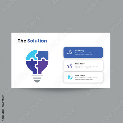 The Solution Slide Presentation Template with Modern Business Strategy Design
