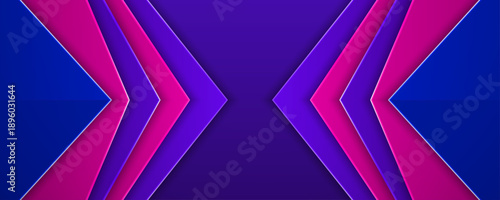 Purple and magenta symmetrical arrow paper layers