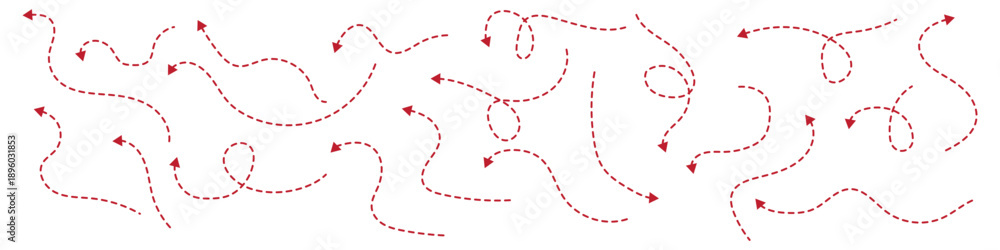 Foto Curved dotted arrow
