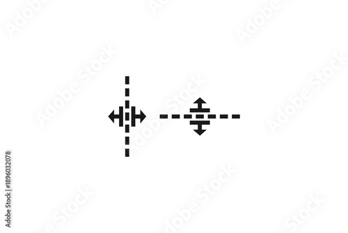 solid and outline icon of movement resize drag