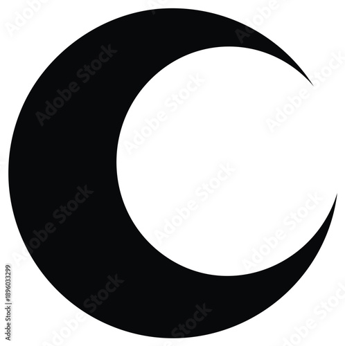 Crescent moon shape in a dark mysterious night symbol astrological celestial silhouette design vector illustration half moon dark night