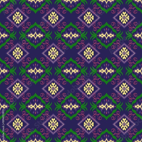 Traditional Ethnic Ikat Seamless Pattern 