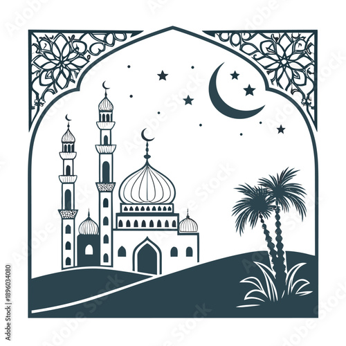 Eid Mubarak Festival Greeting Background Design Template