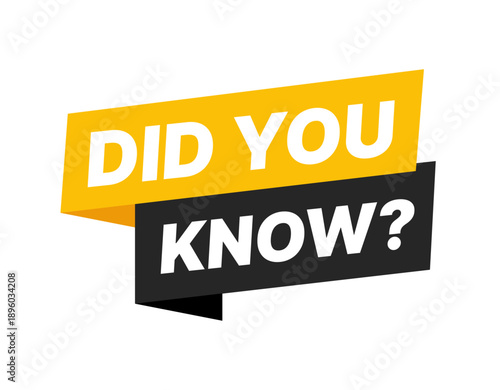 Modern paper-style vector banner with the text Did you know and a question mark, perfect for educational designs, fun facts, web promotions, and creative informational projects.