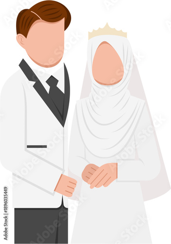 Illustration Of Muslim Wedding Couple