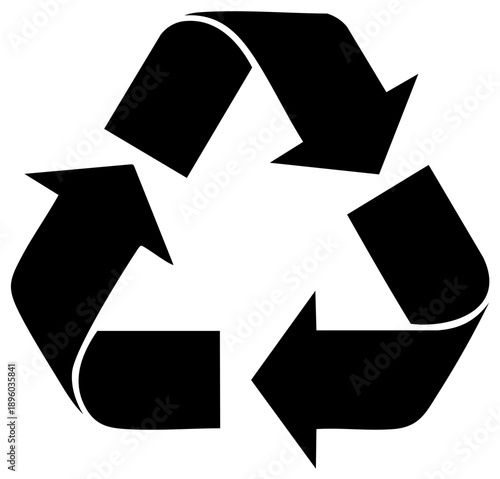 Recycling Symbol Universal Ecological Sign Reduce Reuse Recycle Arrows in Black