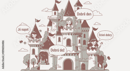 a whimsical illustration of a castle.