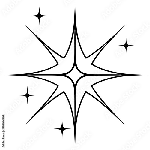 Sparkle line art vector