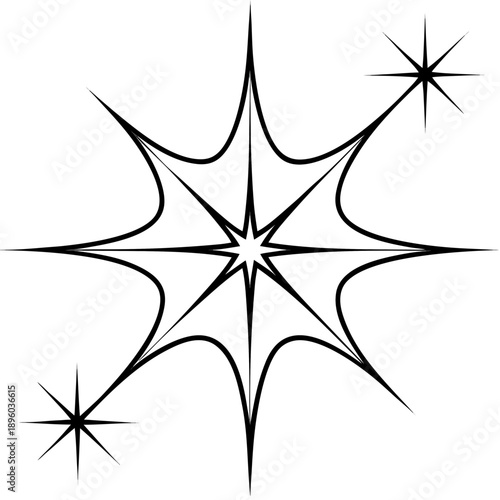 Sparkle line art vector
