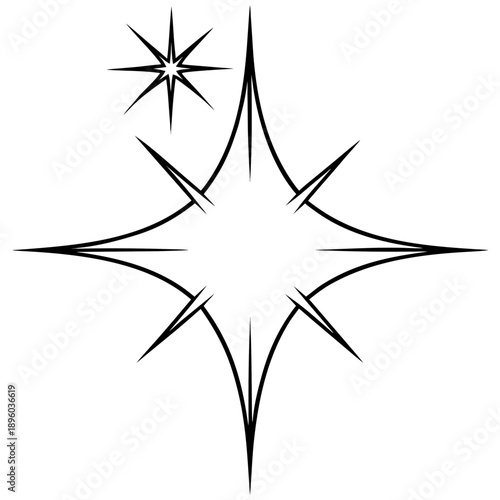 Sparkle line art vector