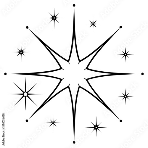 Sparkle line art vector