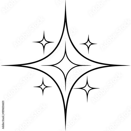 Sparkle line art vector