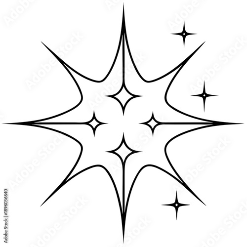 Sparkle line art vector
