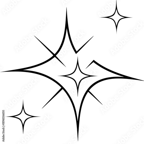 Sparkle line art vector
