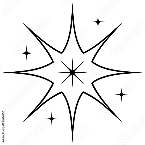 Sparkle line art vector