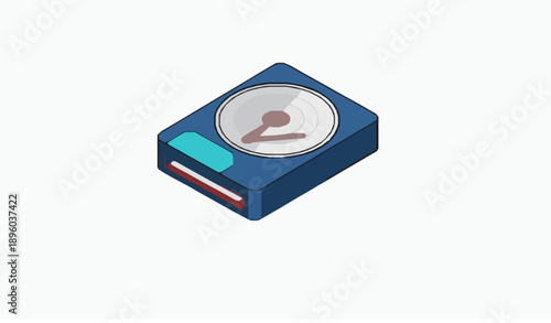 Isometric Computer Hard Disk Drive Hardware Icon