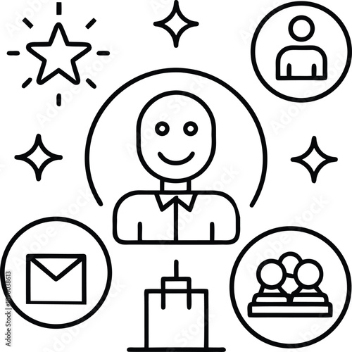 Customer Service and Support Flat Vector Icon Set