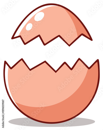 Cracked Eggshell with Jagged Edges a Symbol of New Beginnings and Fragility