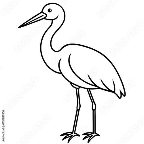 Stork line art vector