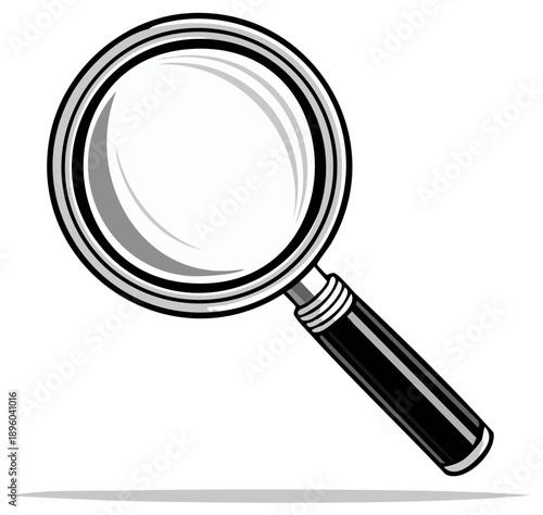 Magnifying glass icon, symbolizing research, investigation, and detailed observation