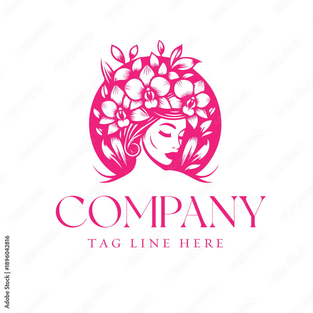 Fototapeta premium Beauty Salon Floral Logo Template