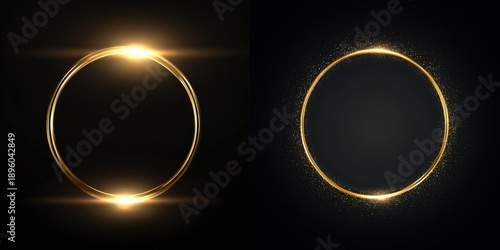 Golden halo background image on black background