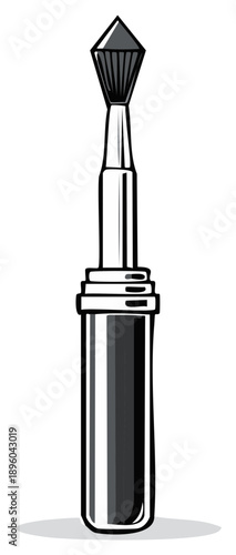 Sharp Tipped Metal Cosmetic Brush for Precise Makeup Application