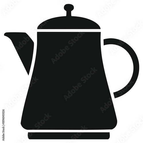 Minimalist Black Coffee Teapot Icon Design for Kitchen or Beverage Use