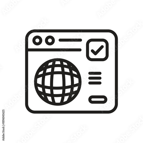 Digital Skills Line Icon – Online Platform and Web Management