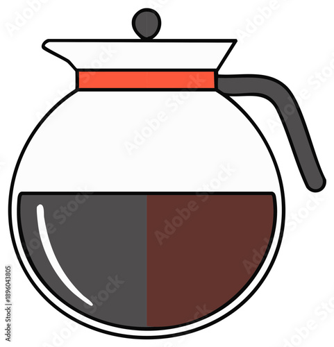 Coffee Carafe Illustration Beverage Container Liquid Drink Hot Brew Black Coffee Freshly Brewed Coffee