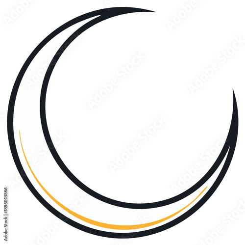 Crescent Moon Illustration Isolated Vector Shape Simple Design Astronomy Lunar Phase