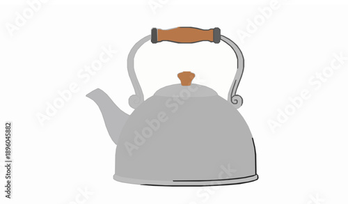 Vintage Classic Tea Kettle Vector Illustration