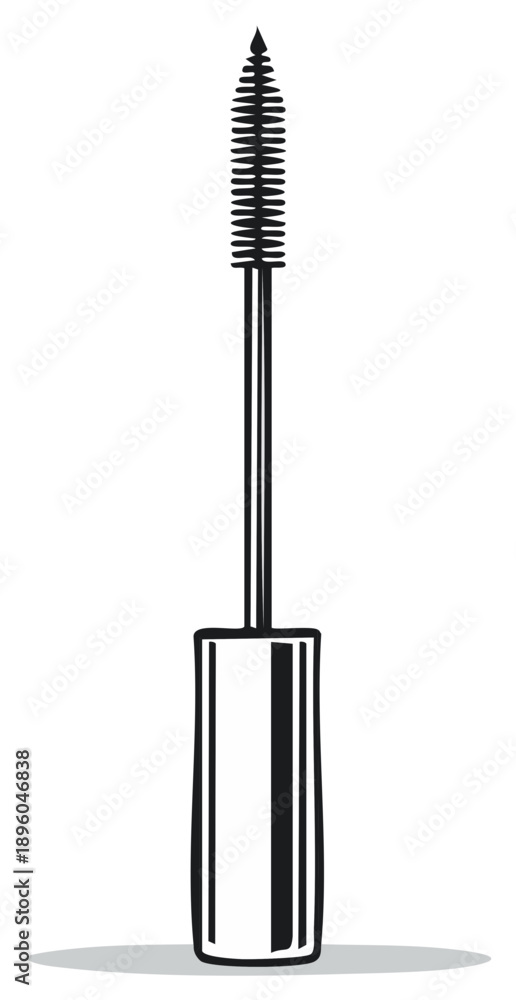 Obraz premium Mascara wand illustration for eyelash makeup application and cosmetic beauty