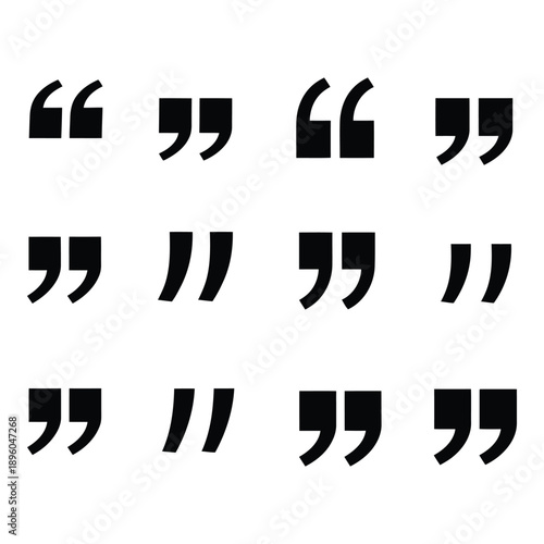 A collection of black quotation marks