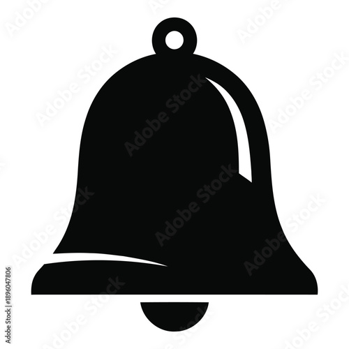 A black bell icon with a simple design