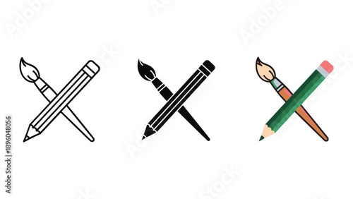 Creative tools crossed together in different styles