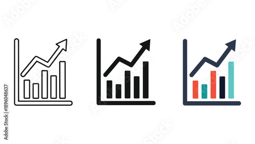 Graphical representation of data trends with arrows