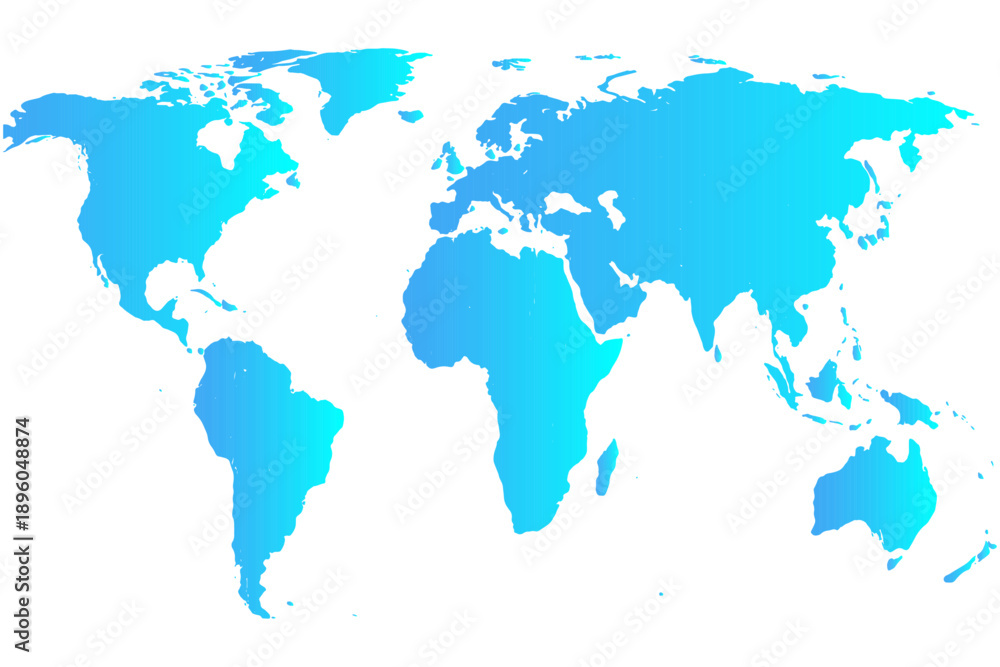 Obraz premium blue world map, World Map Outline on Transparent Background
