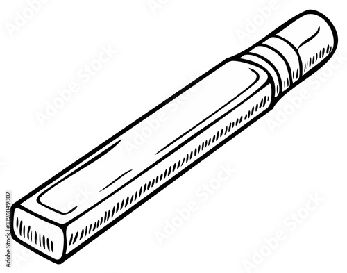 Vector sketch of makeup eyeliner or lip pencil in outline style for cosmetic package design