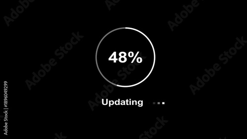 Updating round circle icon animation 4k. Updating circle bar animation motion graphic. Spinning Updating icon Seamless Loop. 