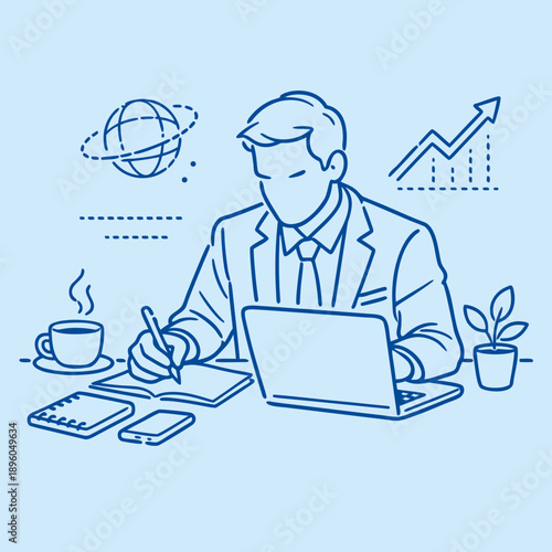 businessman working on laptop