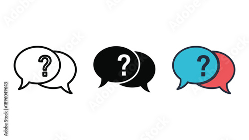 Question mark speech bubbles in different colors