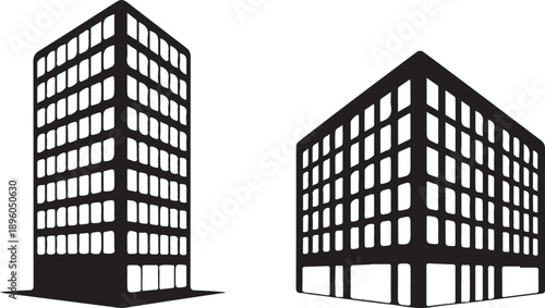 Building icon set. Apartment illustration sign collection.