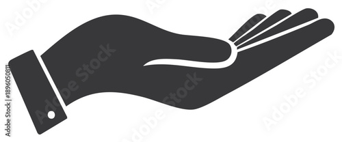 Open Hand Offering Support, Hand in Suit Gesture, Hand Giving Help, Palm Upward Flat Icon