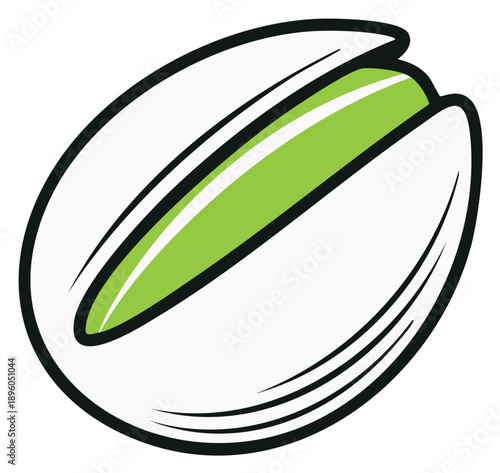 Pistachio Nut Illustration Green Edible Kernal Single Object Snack Food